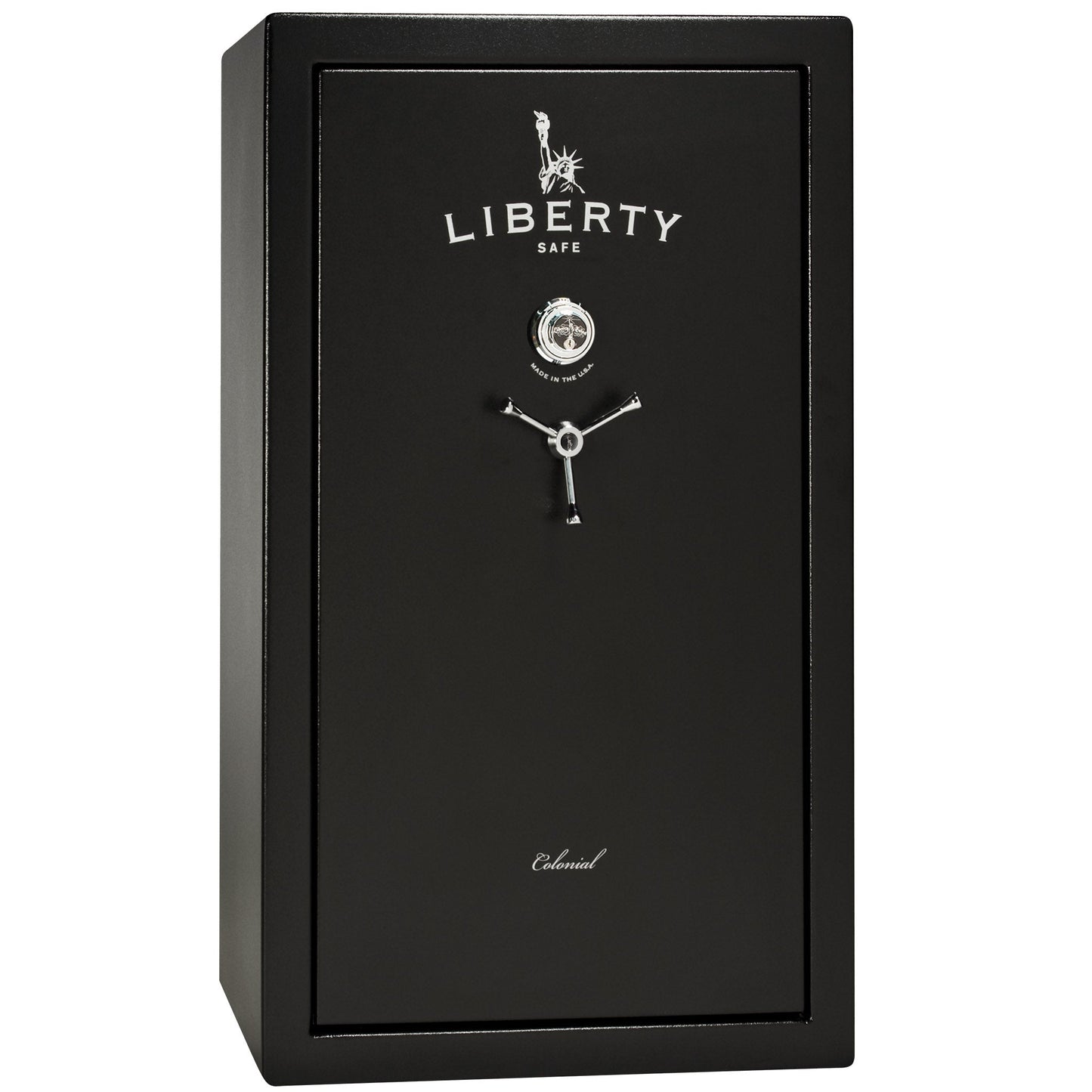 Colonial Series | Level 4 Security | 75 Minute Fire Protection | 30 PRO FLEX | DIMENSIONS: 60.5"(H) X 36"(W) X 22"(D*) | Black Textured | Mechanical Lock - Closed