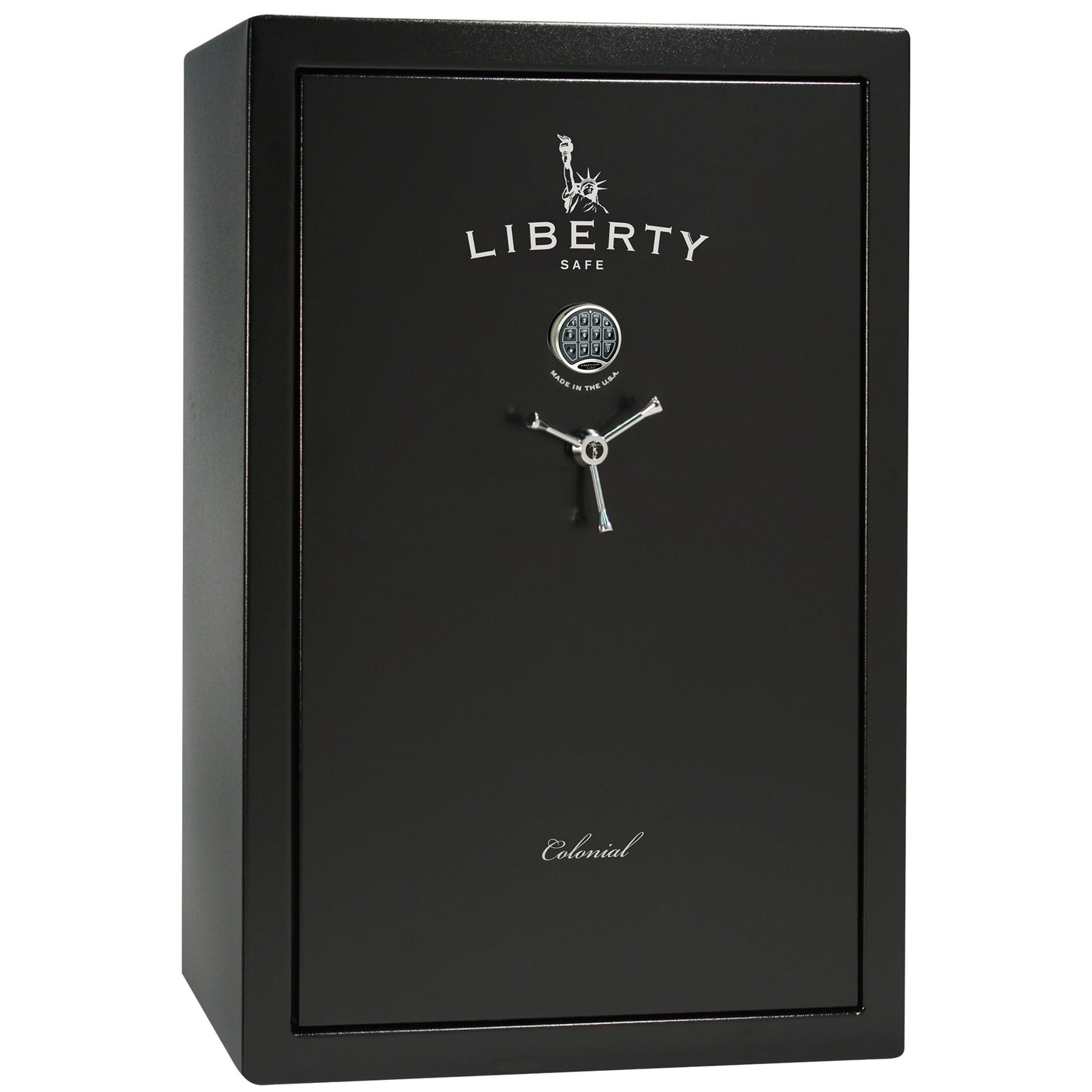 Colonial Series | Level 4 Security | 75 Minute Fire Protection | 35 | DIMENSIONS: 60.5"(H) X 42”(W) X 22"(D*) | Black Textured | Electronic Lock - closed