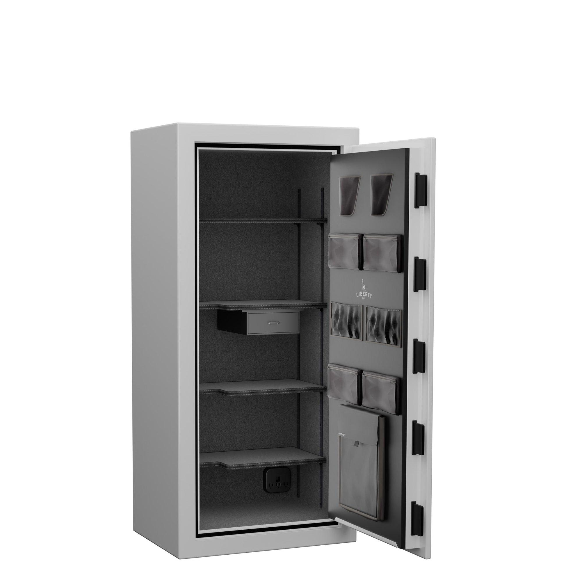 Home SE | Home Series 20 | Level 4 Security | 90 Minute Fire Protection | Dimensions: 60.5"(H) x 28"(W) x  20"(D) | Icy White Gloss Limited Edition Safe Colors - Open Door